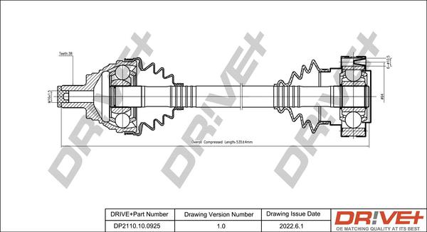 Dr!ve+ DP2110.10.0925 - Drive Shaft autospares.lv