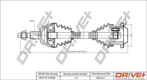 Dr!ve+ DP2110.10.0928 - Drive Shaft autospares.lv