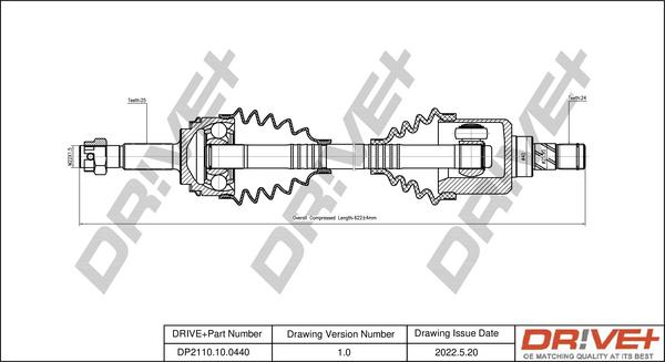 Dr!ve+ DP2110.10.0440 - Drive Shaft autospares.lv