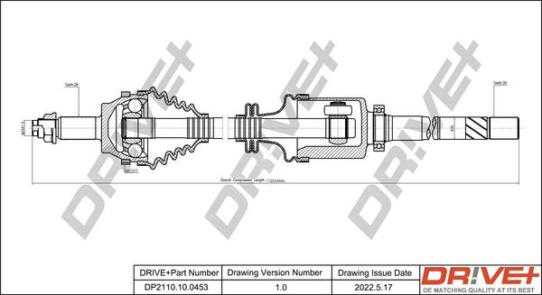 Dr!ve+ DP2110.10.0453 - Drive Shaft autospares.lv