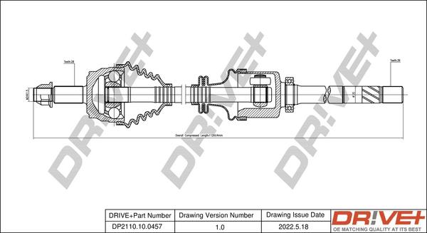Dr!ve+ DP2110.10.0457 - Drive Shaft autospares.lv