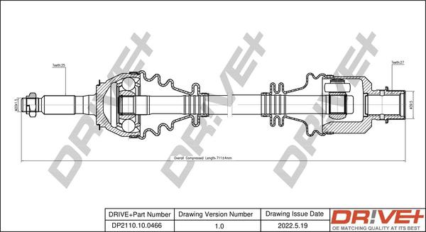 Dr!ve+ DP2110.10.0466 - Drive Shaft autospares.lv