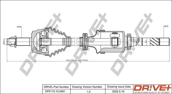 Dr!ve+ DP2110.10.0461 - Drive Shaft autospares.lv