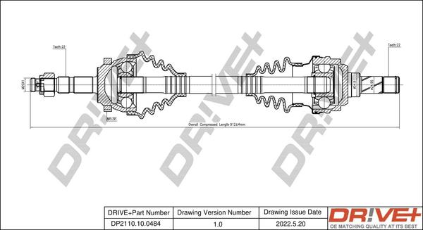 Dr!ve+ DP2110.10.0484 - Drive Shaft autospares.lv