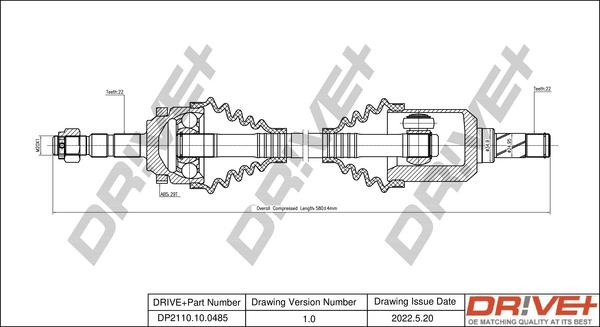 Dr!ve+ DP2110.10.0485 - Drive Shaft autospares.lv