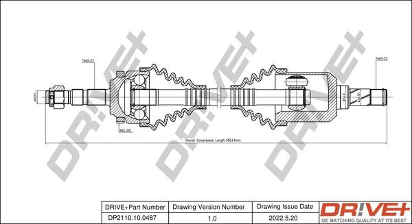 Dr!ve+ DP2110.10.0487 - Drive Shaft autospares.lv