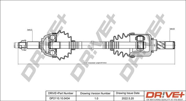 Dr!ve+ DP2110.10.0434 - Drive Shaft autospares.lv