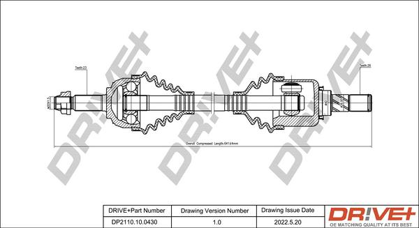 Dr!ve+ DP2110.10.0430 - Drive Shaft autospares.lv