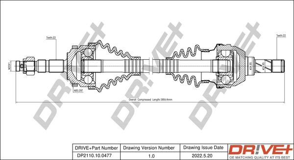 Dr!ve+ DP2110.10.0477 - Drive Shaft autospares.lv