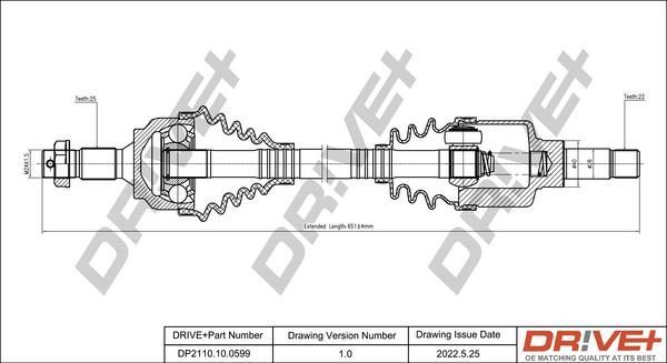 Dr!ve+ DP2110.10.0599 - Drive Shaft autospares.lv