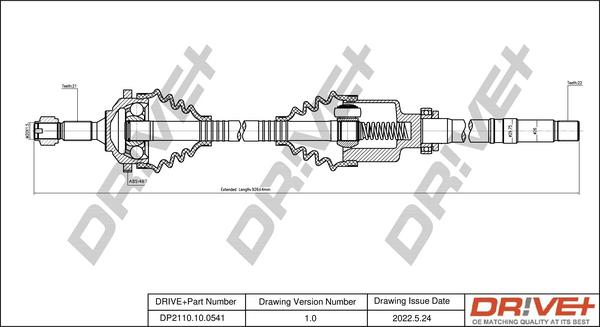 Dr!ve+ DP2110.10.0541 - Drive Shaft autospares.lv