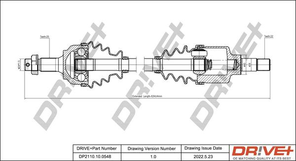 Dr!ve+ DP2110.10.0548 - Drive Shaft autospares.lv