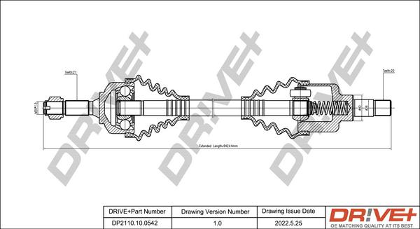 Dr!ve+ DP2110.10.0542 - Drive Shaft autospares.lv