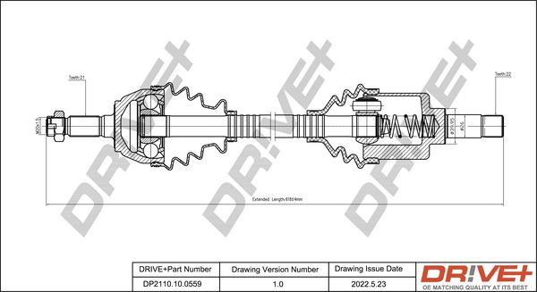 Dr!ve+ DP2110.10.0559 - Drive Shaft autospares.lv