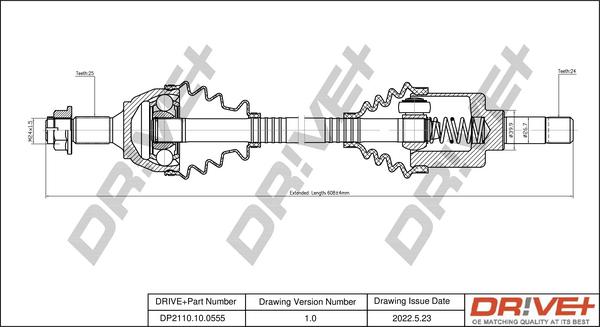 Dr!ve+ DP2110.10.0555 - Drive Shaft autospares.lv