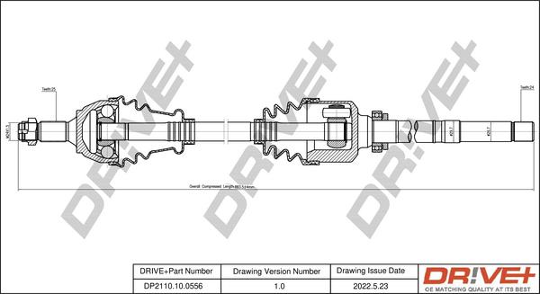 Dr!ve+ DP2110.10.0556 - Drive Shaft autospares.lv