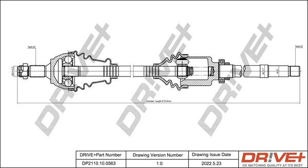 Dr!ve+ DP2110.10.0563 - Drive Shaft autospares.lv