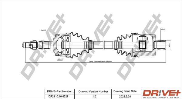 Dr!ve+ DP2110.10.0527 - Drive Shaft autospares.lv