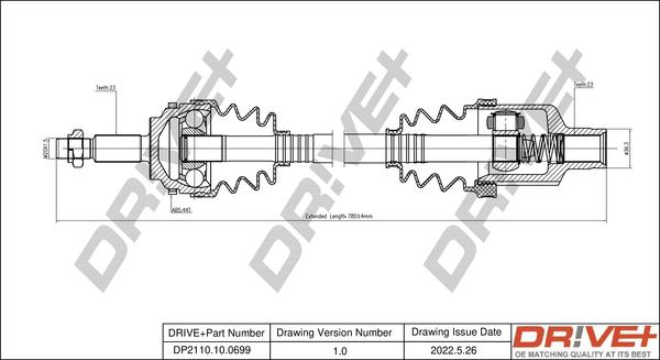 Dr!ve+ DP2110.10.0699 - Drive Shaft autospares.lv