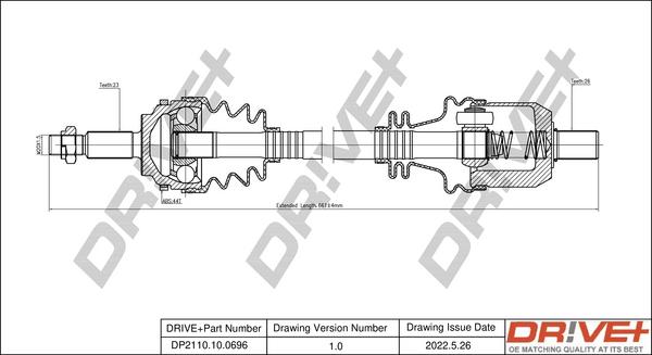 Dr!ve+ DP2110.10.0696 - Drive Shaft autospares.lv