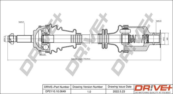 Dr!ve+ DP2110.10.0649 - Drive Shaft autospares.lv