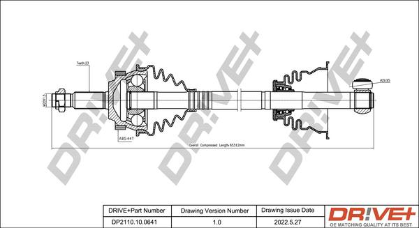 Dr!ve+ DP2110.10.0641 - Drive Shaft autospares.lv