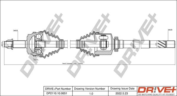 Dr!ve+ DP2110.10.0651 - Drive Shaft autospares.lv