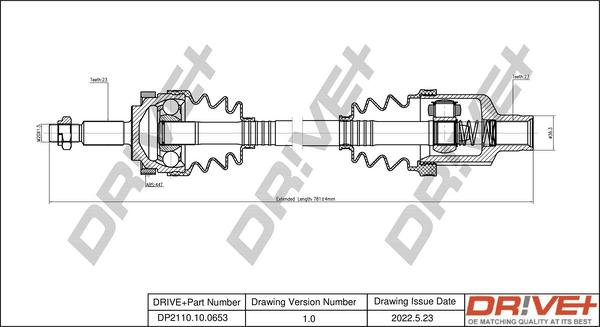 Dr!ve+ DP2110.10.0653 - Drive Shaft autospares.lv