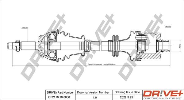 Dr!ve+ DP2110.10.0666 - Drive Shaft autospares.lv