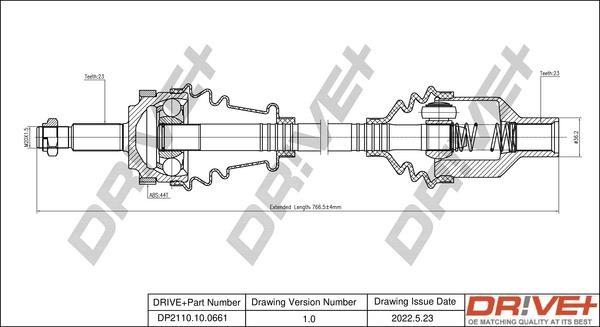 Dr!ve+ DP2110.10.0661 - Drive Shaft autospares.lv