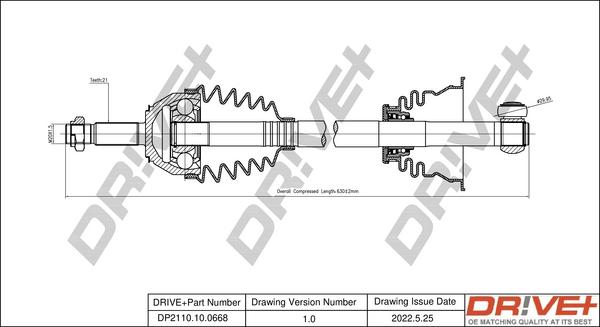 Dr!ve+ DP2110.10.0668 - Drive Shaft autospares.lv