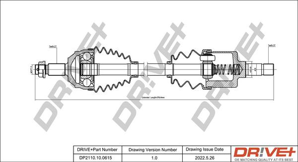 Dr!ve+ DP2110.10.0615 - Drive Shaft autospares.lv