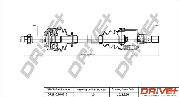 Dr!ve+ DP2110.10.0616 - Drive Shaft autospares.lv