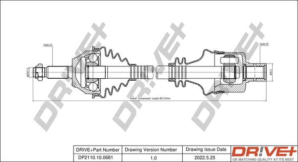 Dr!ve+ DP2110.10.0681 - Drive Shaft autospares.lv