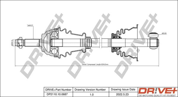 Dr!ve+ DP2110.10.0687 - Drive Shaft autospares.lv