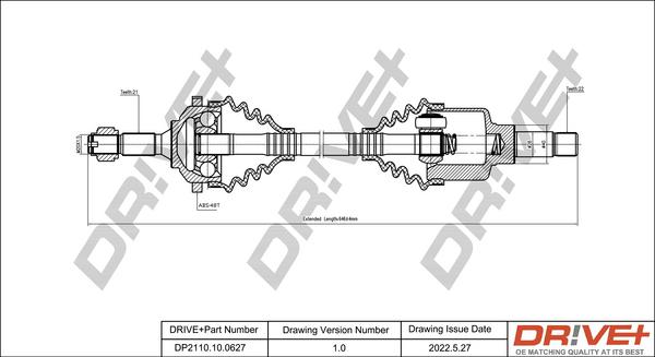 Dr!ve+ DP2110.10.0627 - Drive Shaft autospares.lv