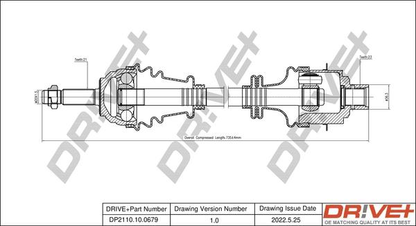 Dr!ve+ DP2110.10.0679 - Drive Shaft autospares.lv