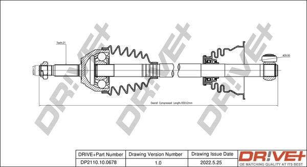 Dr!ve+ DP2110.10.0678 - Drive Shaft autospares.lv