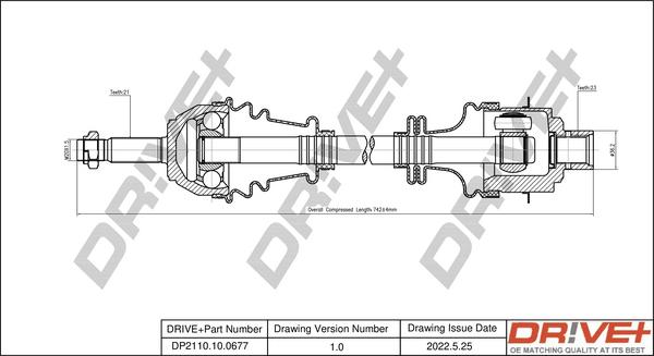 Dr!ve+ DP2110.10.0677 - Drive Shaft autospares.lv