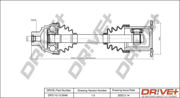 Dr!ve+ DP2110.10.0046 - Drive Shaft autospares.lv