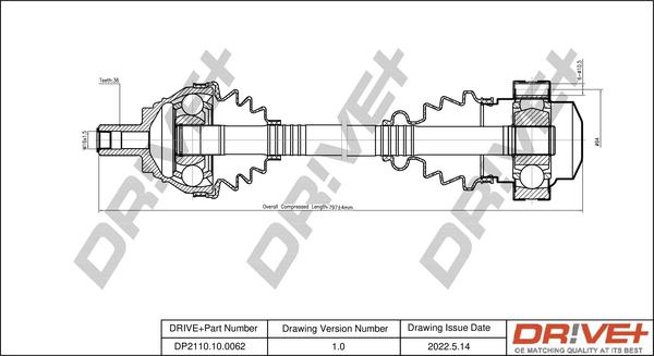 Dr!ve+ DP2110.10.0062 - Drive Shaft autospares.lv