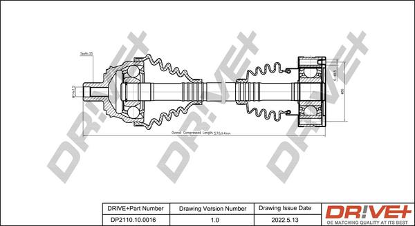 Dr!ve+ DP2110.10.0016 - Drive Shaft autospares.lv