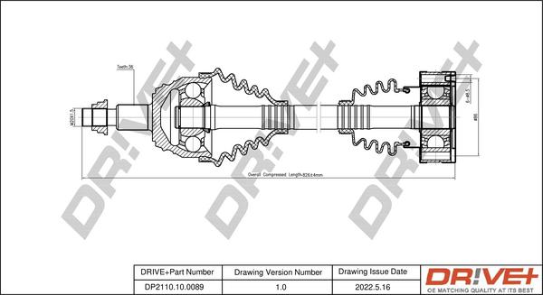 Dr!ve+ DP2110.10.0089 - Drive Shaft autospares.lv