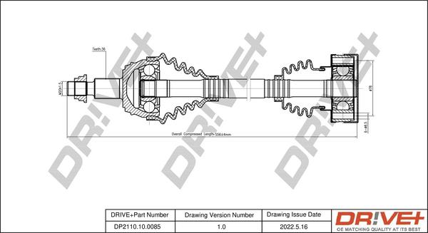 Dr!ve+ DP2110.10.0085 - Drive Shaft autospares.lv