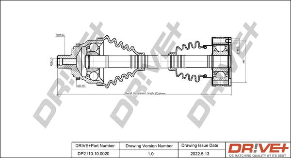 Dr!ve+ DP2110.10.0020 - Drive Shaft autospares.lv