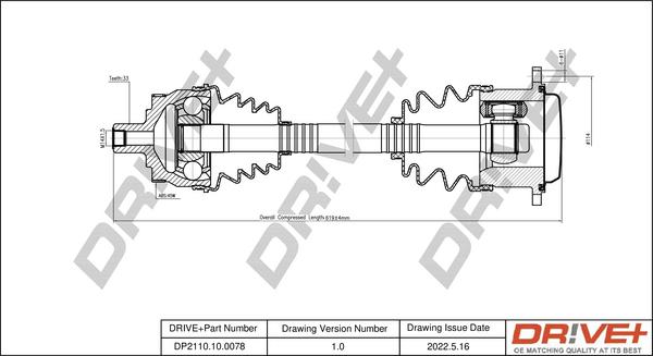 Dr!ve+ DP2110.10.0078 - Drive Shaft autospares.lv