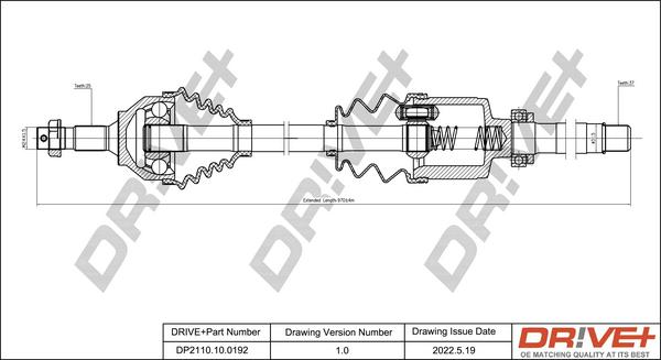 Dr!ve+ DP2110.10.0192 - Drive Shaft autospares.lv