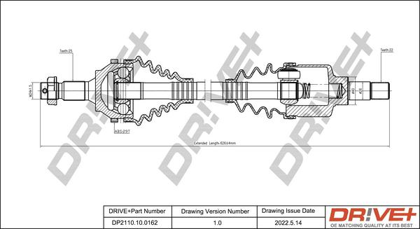 Dr!ve+ DP2110.10.0162 - Drive Shaft autospares.lv