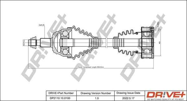 Dr!ve+ DP2110.10.0100 - Drive Shaft autospares.lv