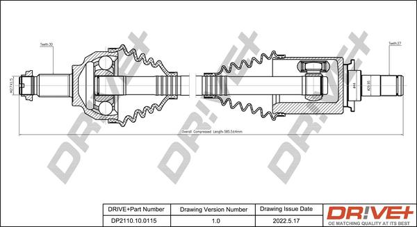 Dr!ve+ DP2110.10.0115 - Drive Shaft autospares.lv